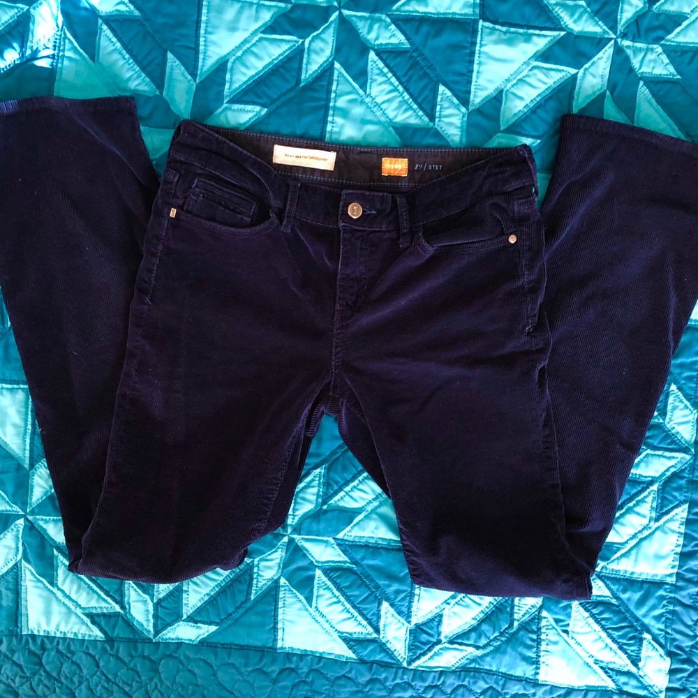Pilcro Anthropologie Dark Blue Corduroy Pants